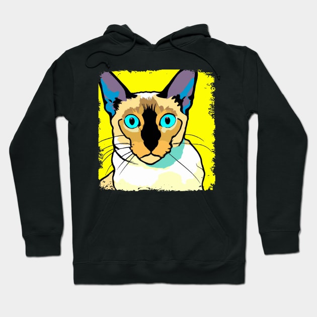 Tonkinese Pop Art - Cat Lover Gift Hoodie by PawPopArt